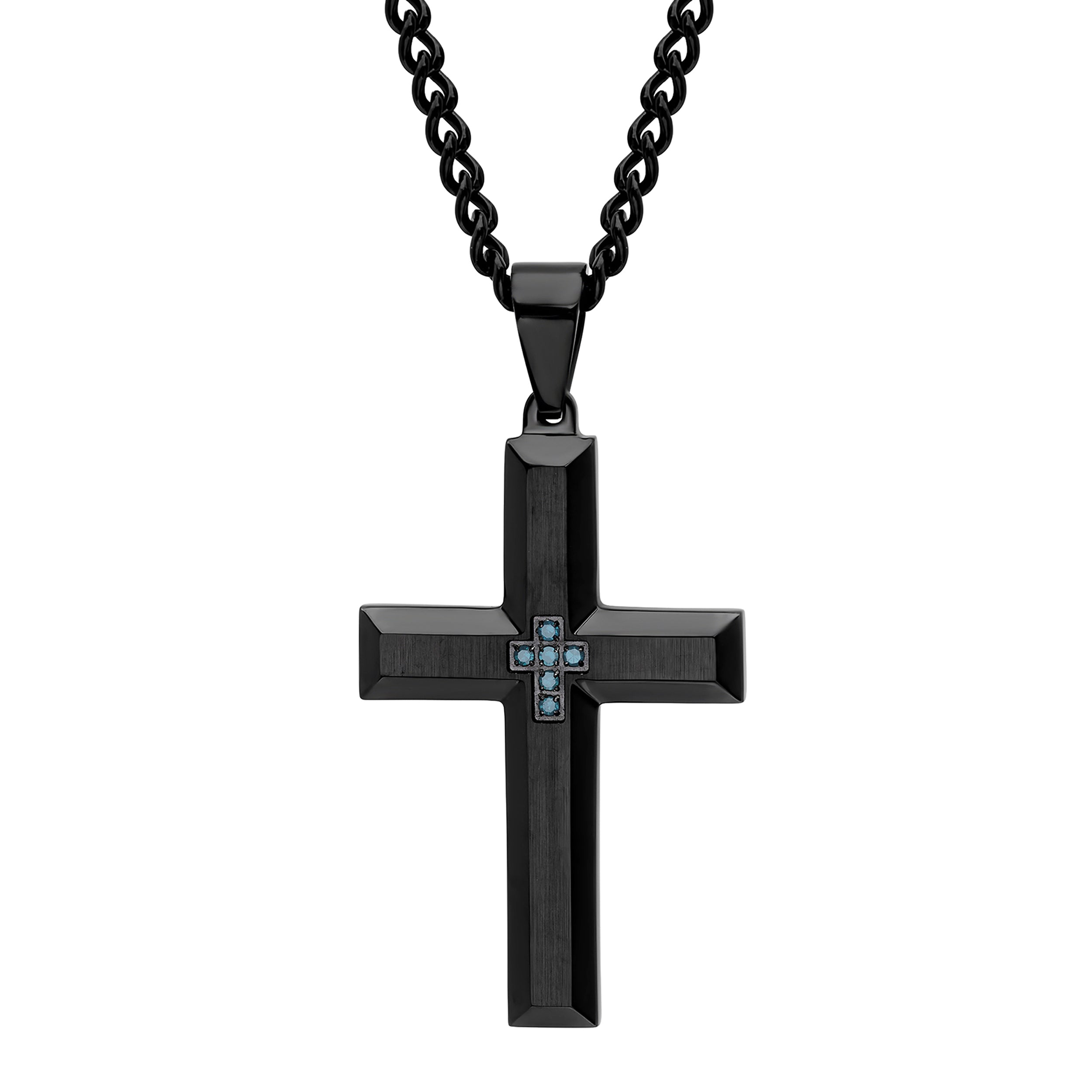 DIAMOND ACCENT CROSS PENDANT