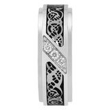 CARBON FIBER BAND WITH DIAMONDS