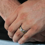 CARBON FIBER BAND WITH DIAMONDS