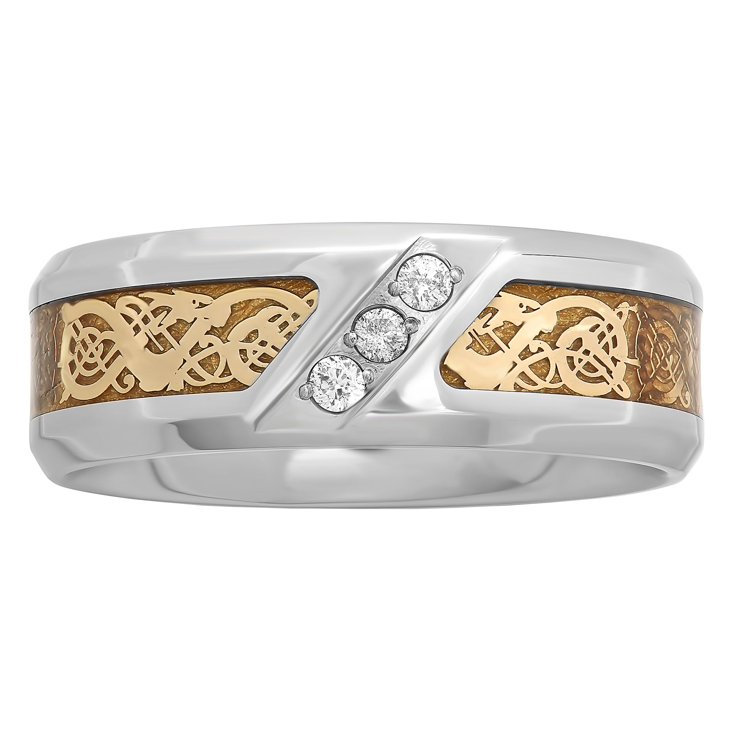 CARBON FIBER BAND WITH DIAMONDS